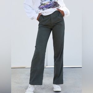 Brandy Melville dark green plaid Tilden pants
